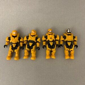 Mega Bloks Halo Yellow Figures Spartans Lot of 4